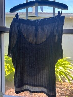 Black Ribbed Women’s Camisole Tank Top